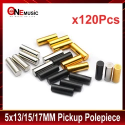 120Pcs Fingerprint Top 5x13/15/17MM Guitar Pickup Polepiece Pole Slug Rods 15mm Length 5mm Diameter Black/Gold/Chrome