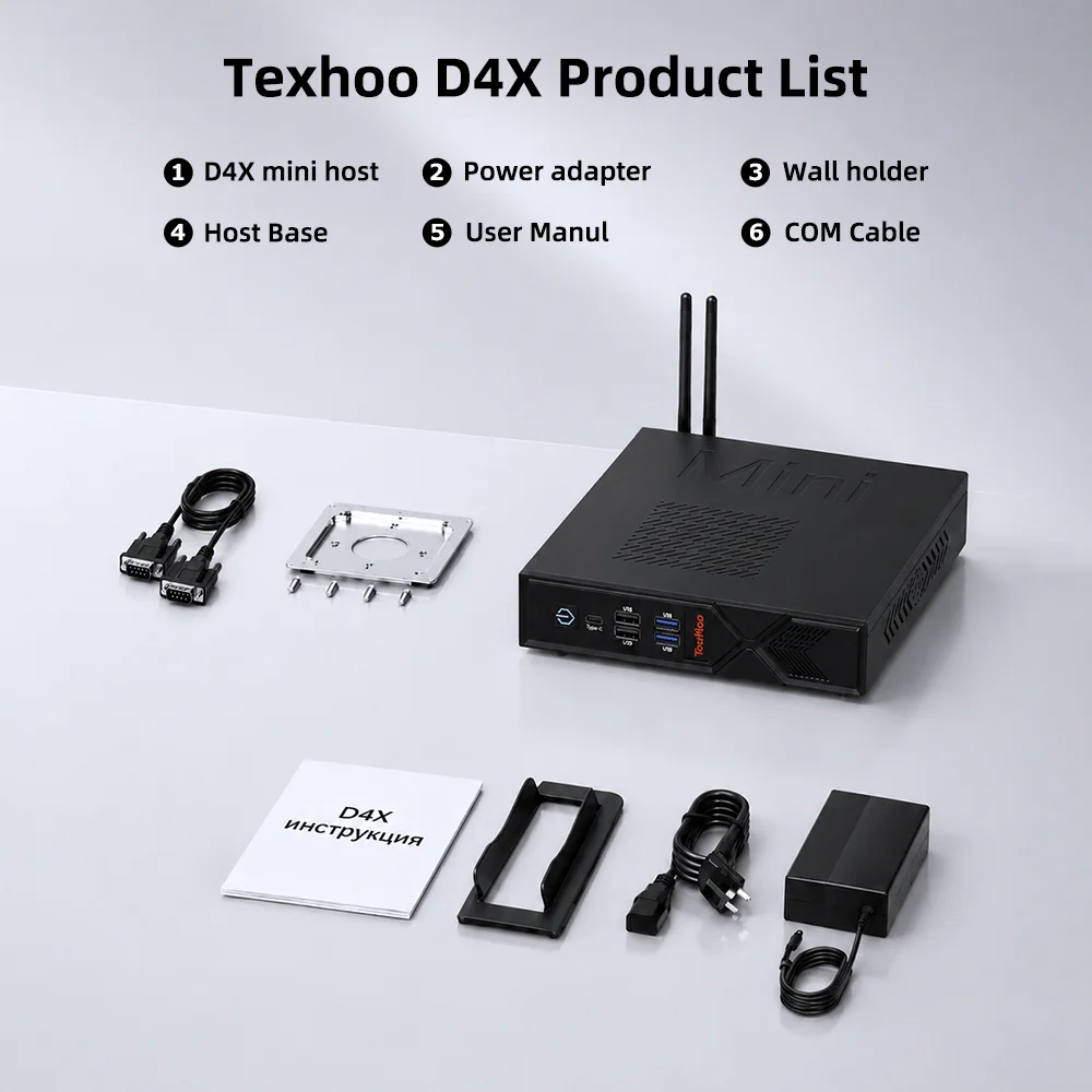 TexHoo MINI PC intel i5 7300HQ memoria ram DDR3 8G/16GB SSD 256G/512G WIFI5 Windows10 Desktop Computer 3 Display Output 4K@60Hz