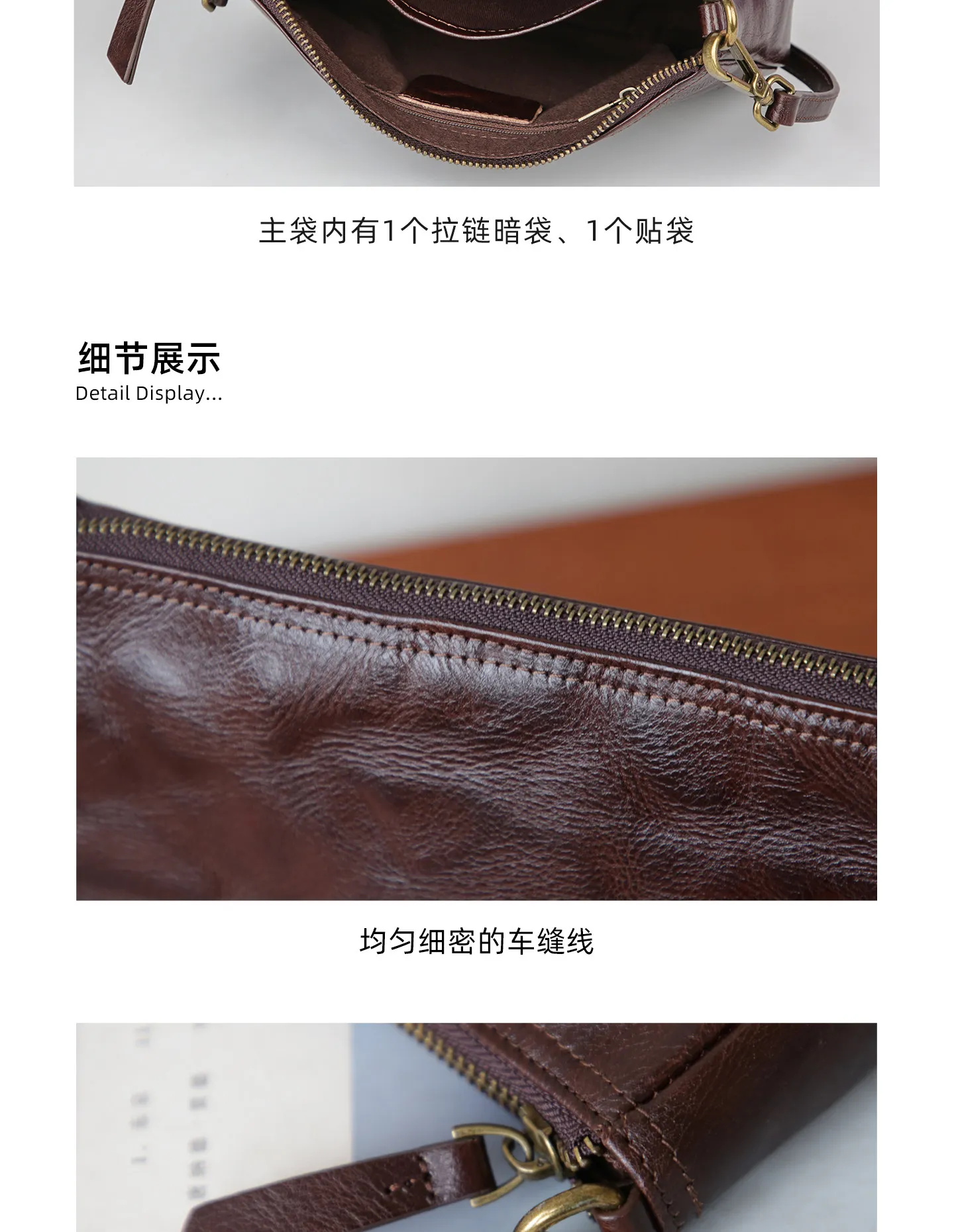 PNDME Vintage-Designer-Handtasche, handgefertigt, plissiert, aus pflanzlich gegerbtem Rindsleder, Damen-Umhängetasche, schlicht, lässig, aus echtem Leder, Unterarmtasche – Detail 2