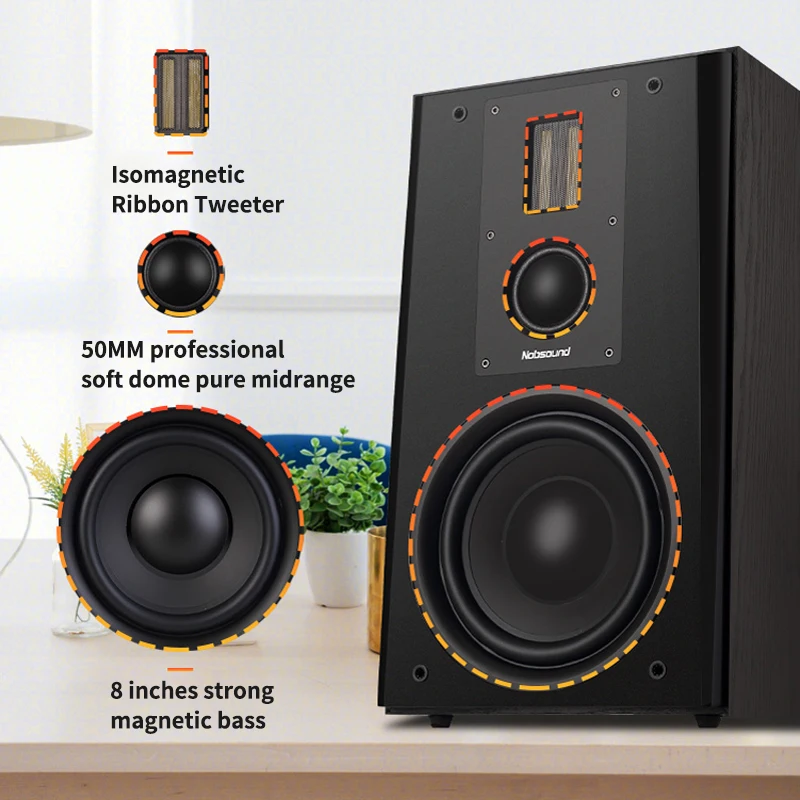 200W 8-inch High-Power Speaker Three-Way Bookshelf Speaker Fever Hifi Audio Passive Home Theater Enthusiast Speaker