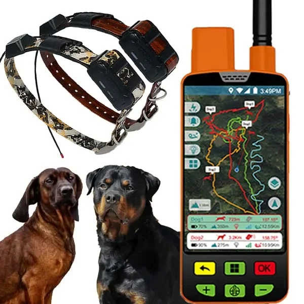 Anti-lost gps Trackers  Dog Collar Software Harness Dog GPS Pet Tracking Device With Handheld And 2 Training Collars