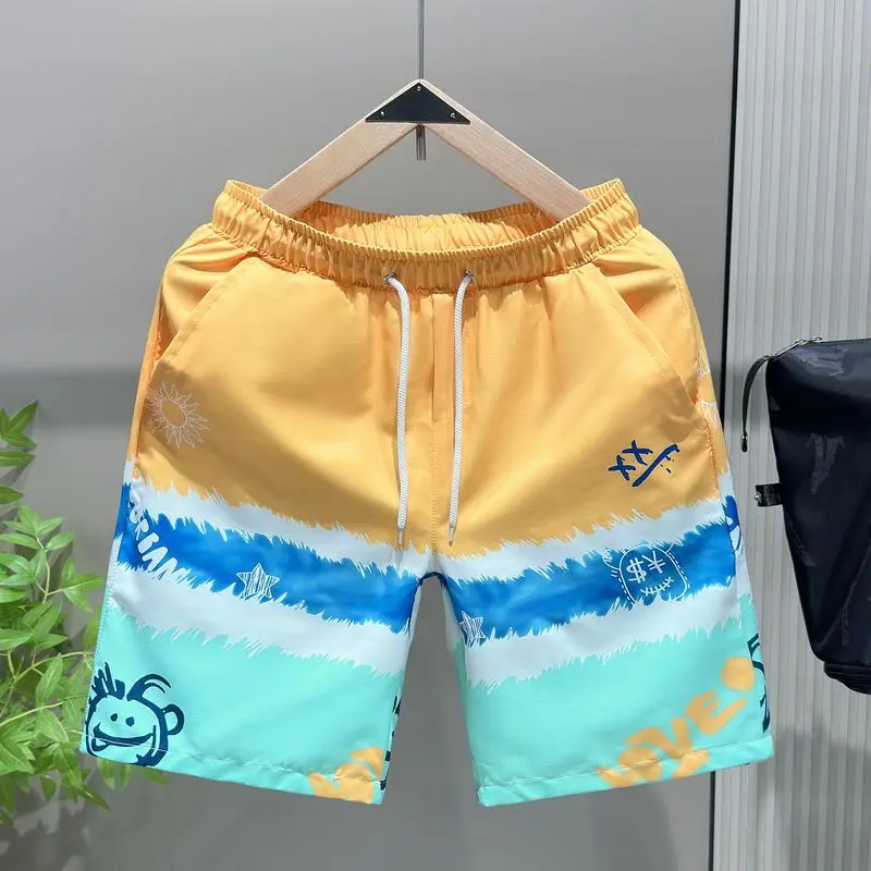 Men's Summer Shorts Quick Dry Breathable Loose Fit Above Knee Cargo Pants Plus Size Beachwear Casual Trendy Student Joggers