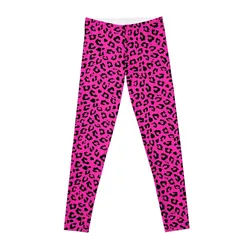 Pink Leopard Spots Skin Pattern Leggings fitness set donna palestra per fitness donna abbigliamento da palestra per abbigliamento sportivo da donna