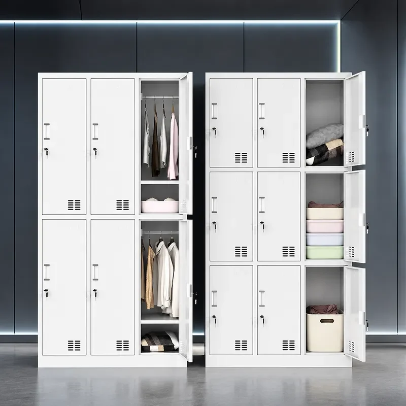 Steel Employee Locker Iron Cabinet for Dormitory Bathroom Change Room Wardrobe Shoe Storage