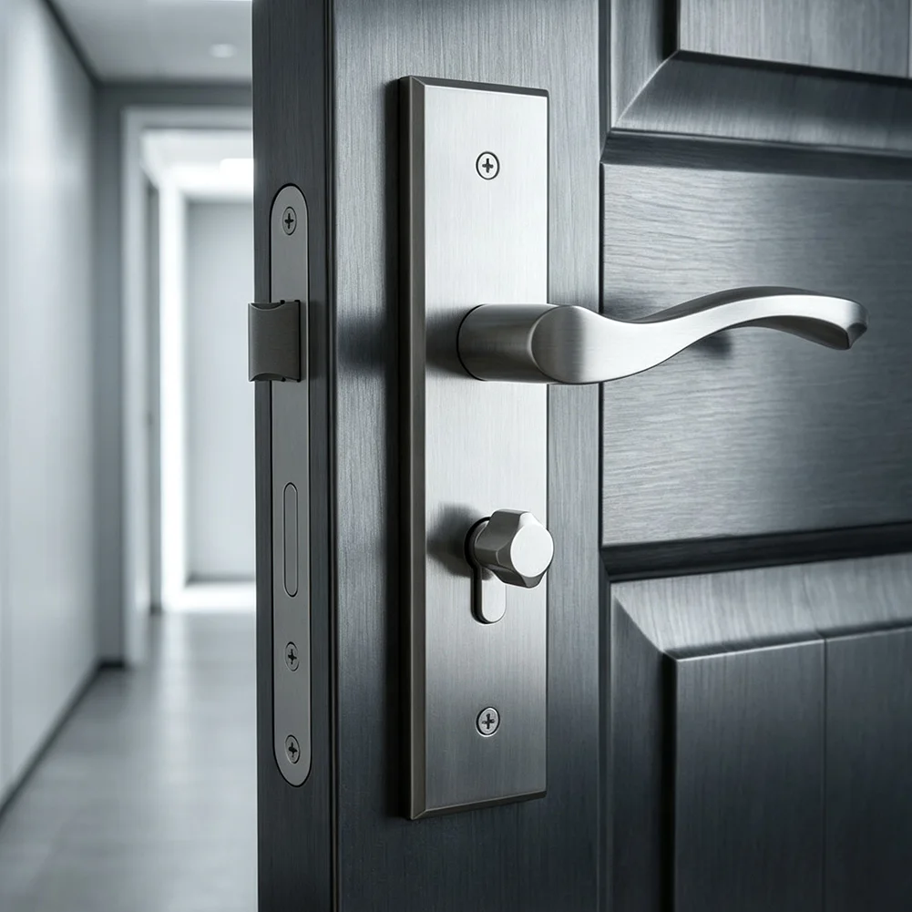 Stainless Steel Door Lock Set Designed for Privacy Applications Featuring 35mm to 50mm Door Thickness Compatibility