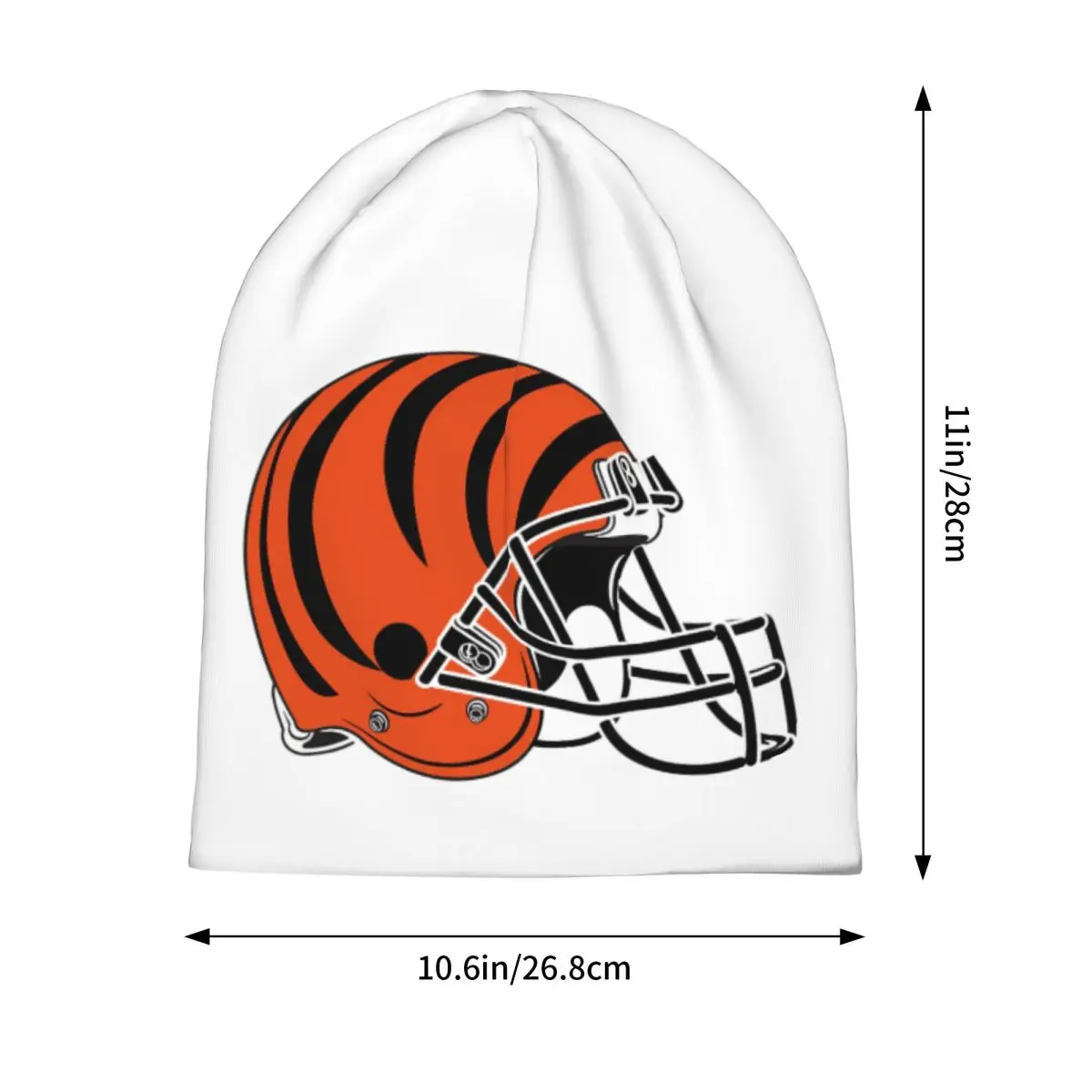 Stripe Bengals-of-Cincinnati Helmet Warm Knitted Cap Hip Hop Bonnet Hat Autumn Winter Outdoor Beanies Hats for Unisex Adult