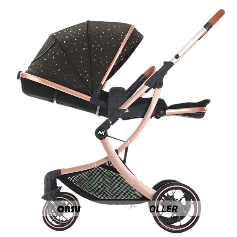 

Baby Stroller Can Be Seated Lying Down Portable Foldable Two-way High Landscape Shock-absorbing Four-wheel Stroller Wholesale