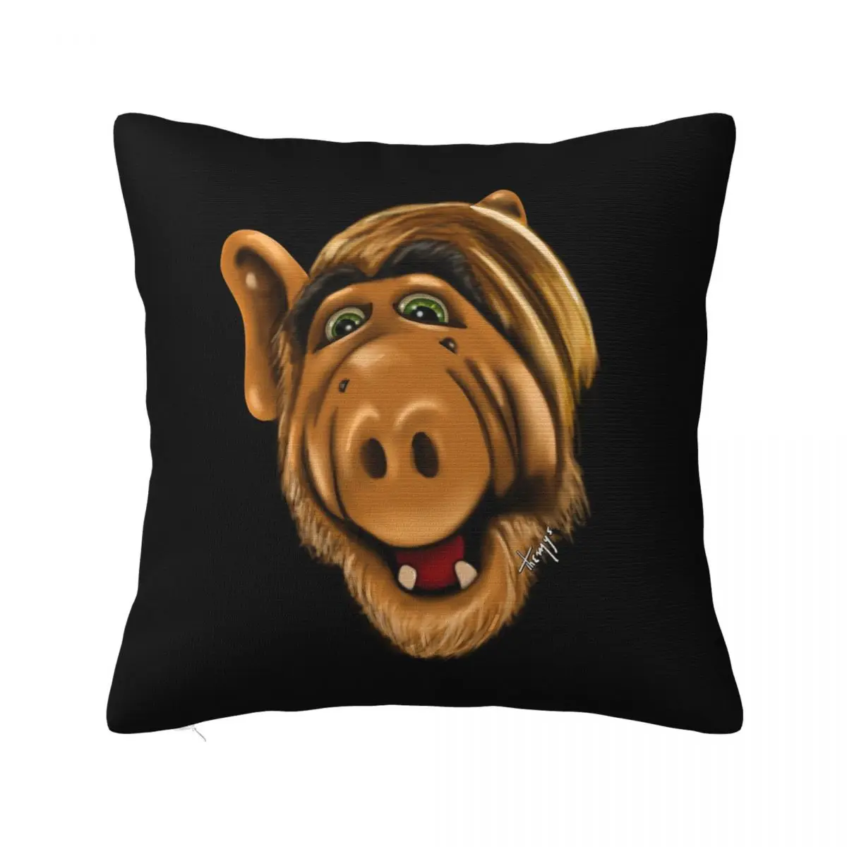 Alien Life Form Alf Square Pillowcase Pillow Cover Polyester Cushion Decor Comfort Throw Pillow for Home Sofa