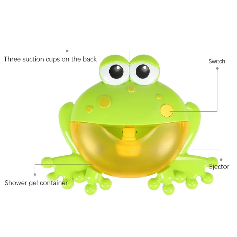 Hot selling Frog Crab Bubble Machine Music Bath Electric Bubbles Bathtub Soap Automatic baby Bathroom Toy for Children brinquedo