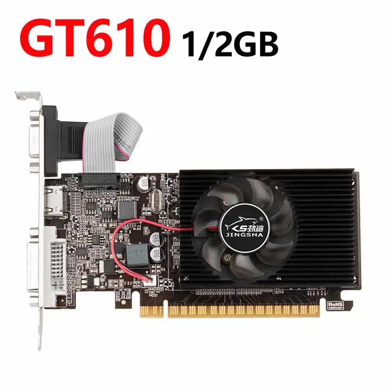 

GT610 Graphics Video Card 810MHZ DDR3 1/2GB Graphics Video Card HD VGA DVI Interface Replacement Accessory for Desktop PC Game
