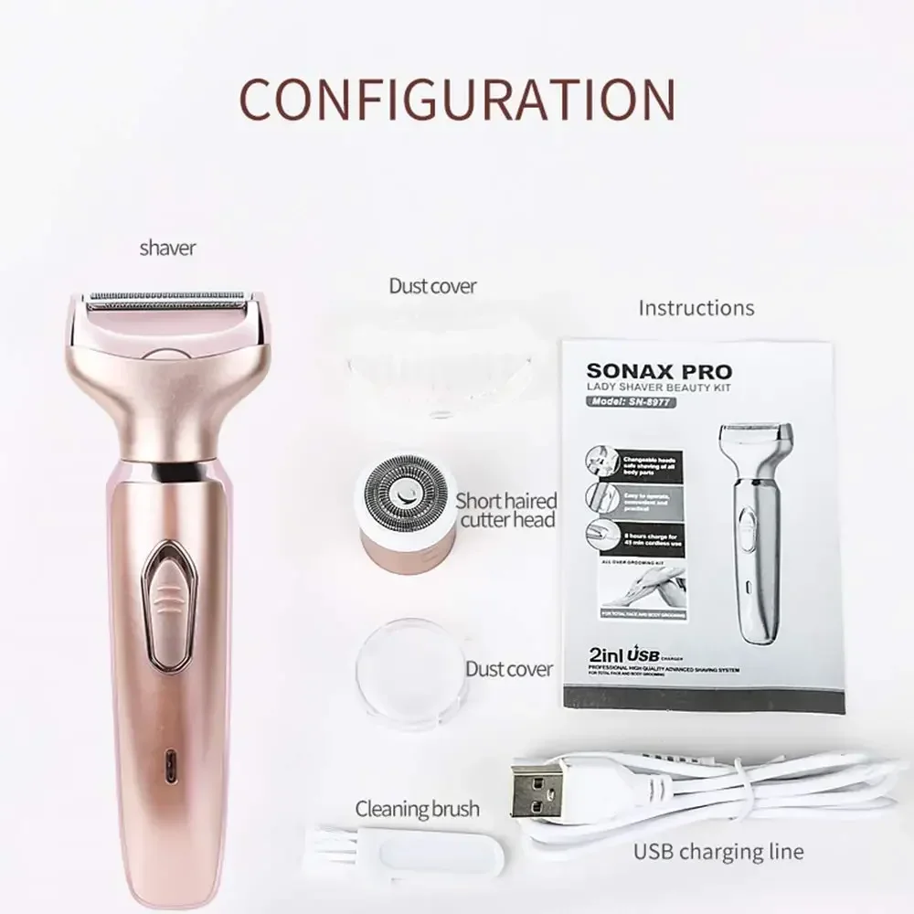 2 In 1 portable Electric Trimmer Haircut epilator woman facial intimate area for body hair removal Sex Shaver Bikini Pubic Rosor