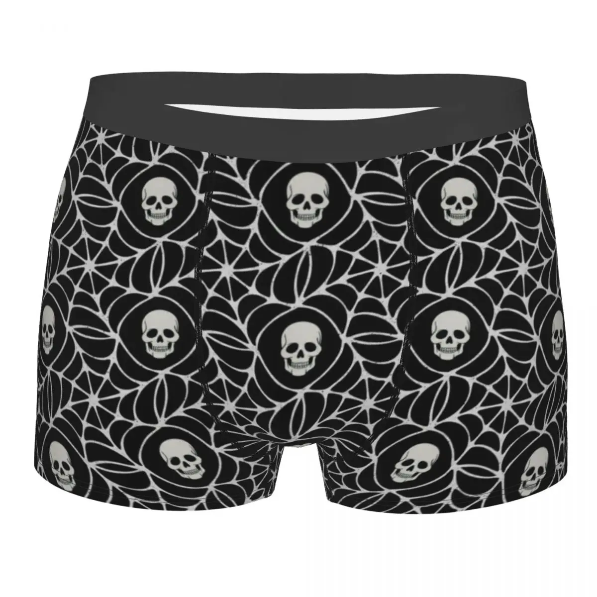 Custom Novelty Gothic Skeleton Death Skull Boxers Shorts Panties Men's Underpants Breathable Briefs Underwear