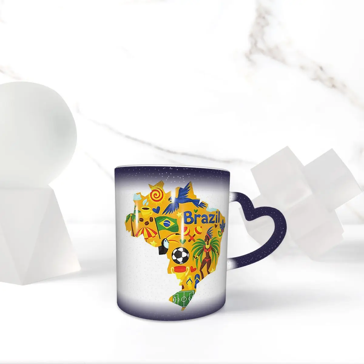 

Brazil Abstract Map Mug Funny Ceramic Coffee Cups Tea Mugs Milk Cup Drinkware Gifts for Woman Man