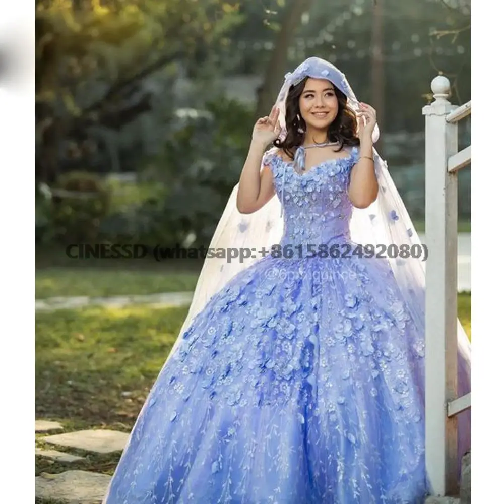 Lalic Quinceanera Jurken Plus Size Bloem Baljurk Prinses Gril Corset Sweet 16 Dress Vestidos De 15 Años