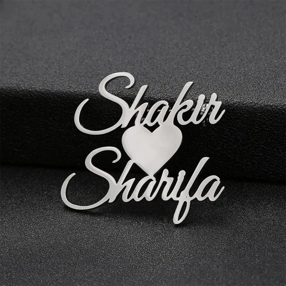 Personalized Customized Dual Name Brooch, High-End To Enhance Clothing Taste, Suitable For All Men's Unique Gifts