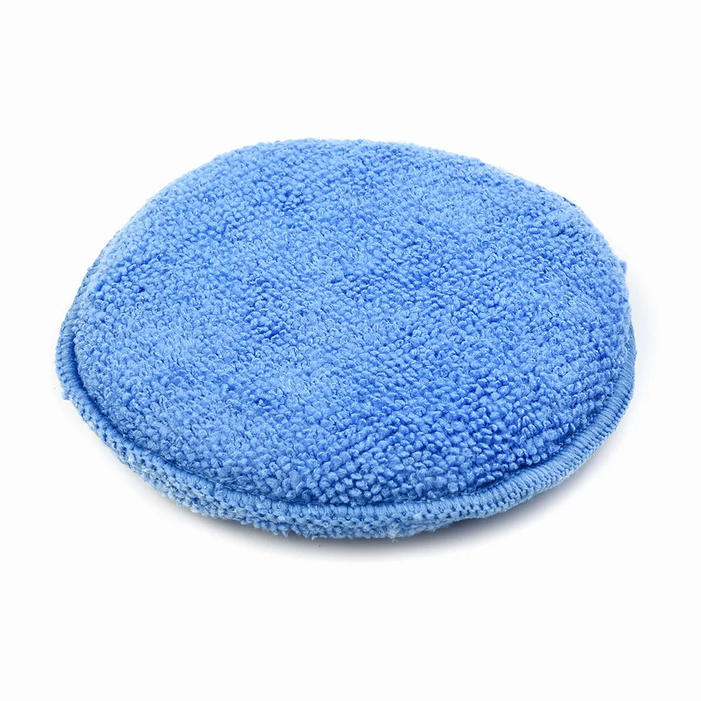 24Pcs 5inch Car Cleaning Polish Pad Foam Sponge Microfiber Waxing Applicator Washable Reusable Car Maintenance Accessories