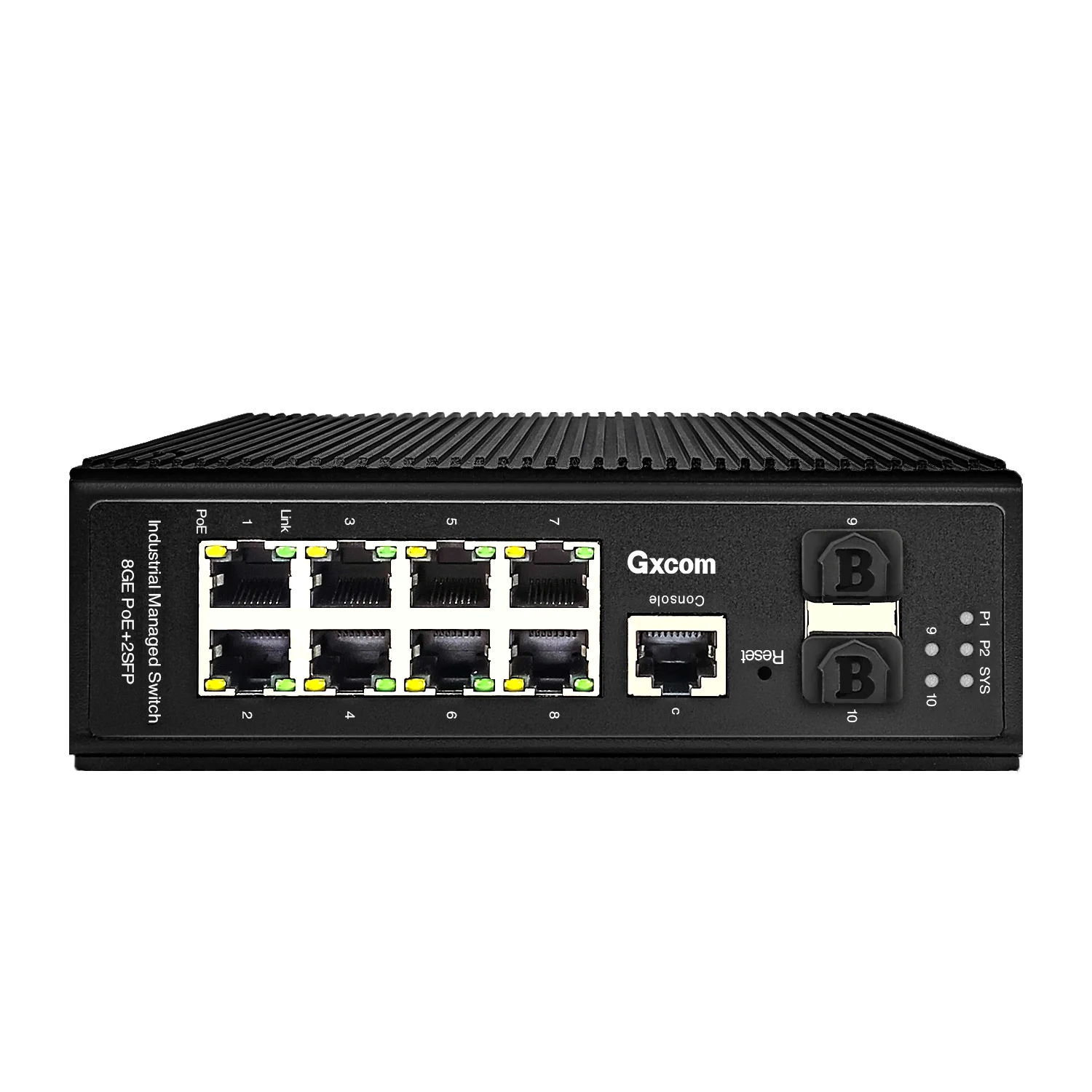 Industrial 8-Port Gigabit PoE+ Switch with 2 SFP Uplinks | L2 Managed Rugged Ethernet Switch