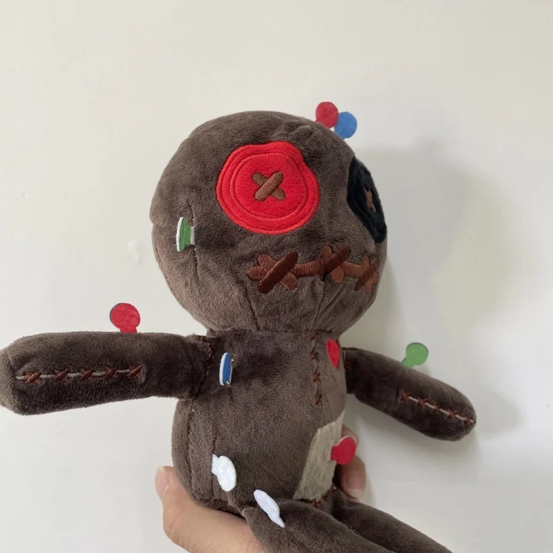 25cm patched doll plush toy, embroidery knitted patchwork Halloween doll, companion playful doll, Halloween decorative toy