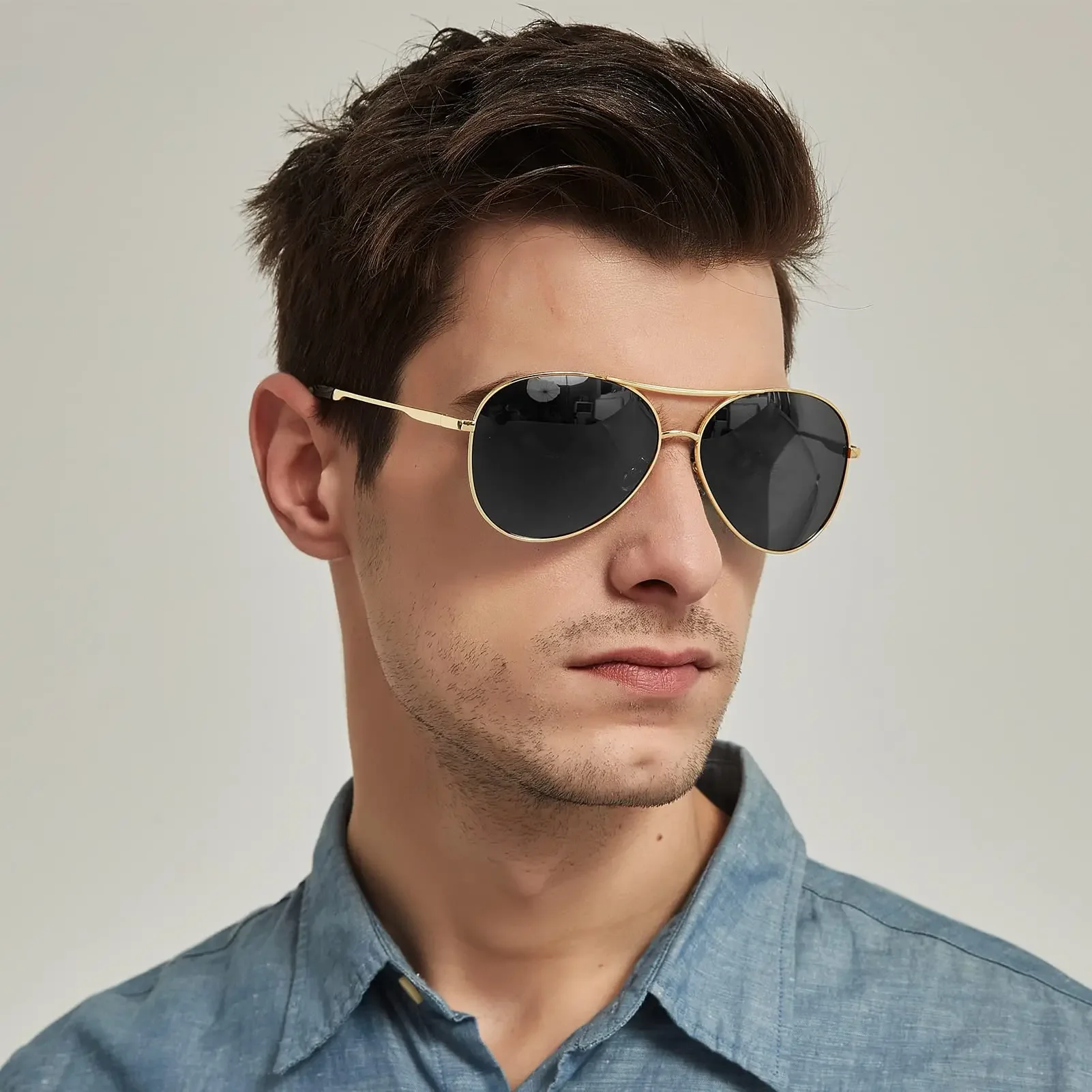 Classic Pilot Men Sunglasses Vintage Metal Ray Sun Glasses Women Mirror Colors Driving Male Shades UV400