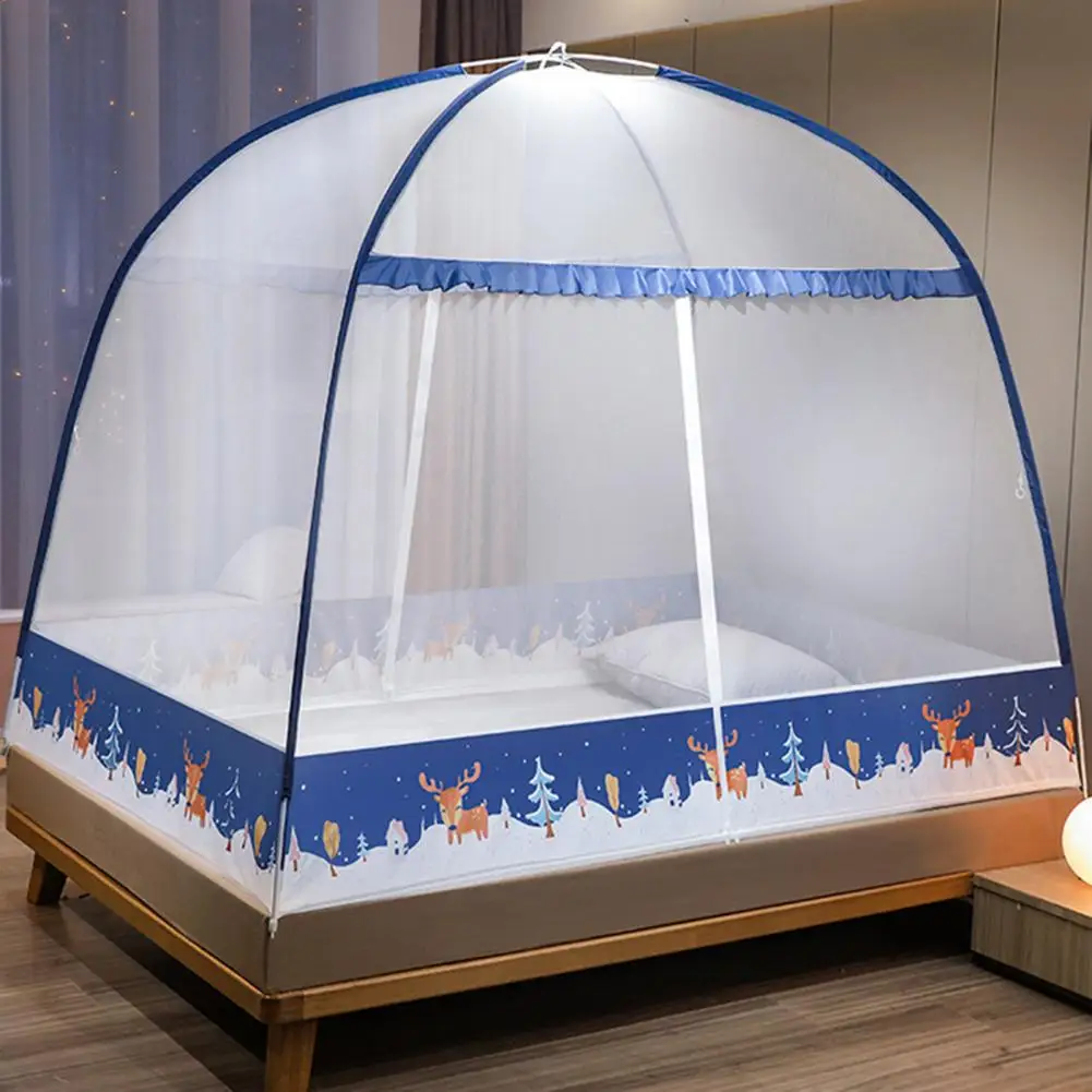 No Need To Install Yurt Mosquito Net Full Bottom Or Bottomless Mosquito Net Double Door Big Space Bed Tent Home Bed Supplies