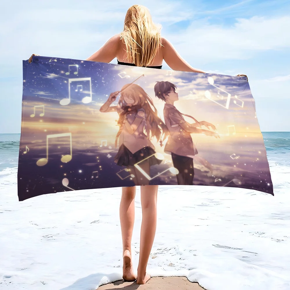 

1 шт. Аниме Полотенце Your Lie In April, детское пляжное полотенце, летнее плавательное полотенце, Товары для ванной комнаты