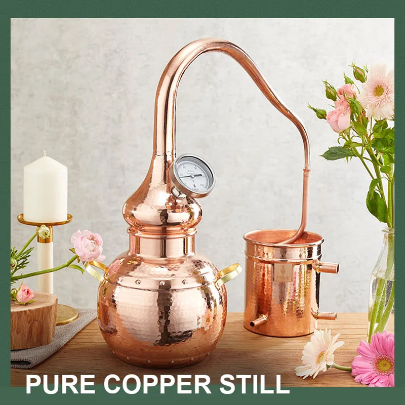 3L Copper Pot Distiller Home Brew Small Moonshine Still Essential Oil Hydrosol Distillation Equipment Home Appliance