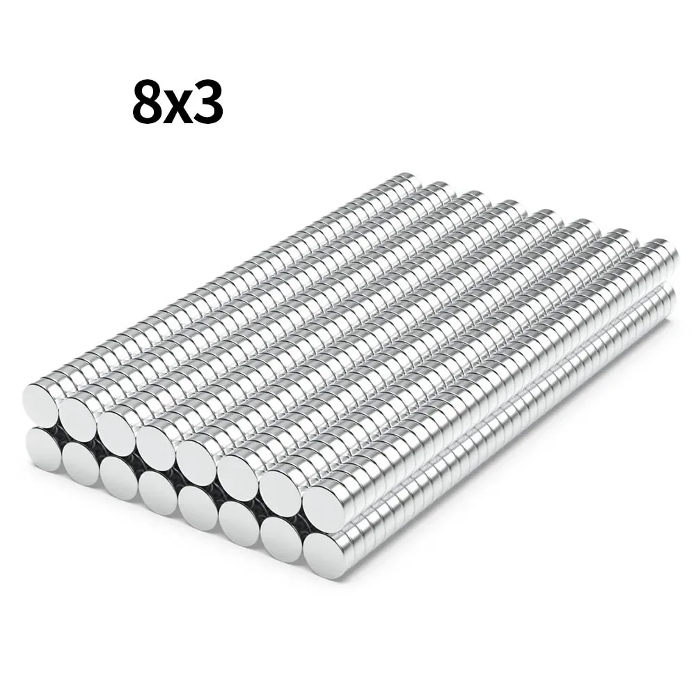 

8x3mm N35 Super Strong Neodymium Magnet Round NdfeB Powerful Permanent Magnetic imanes Refrigerator Magnets 8*3