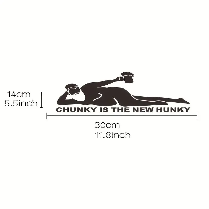 1pc funny creative car sticker of a lying fat man warning about keeping a safe distance decorative car decal