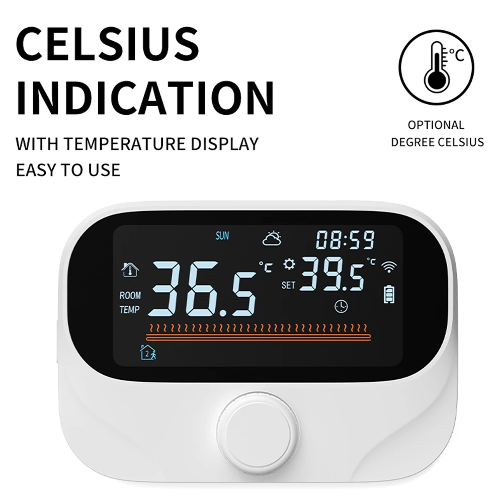 Smart Thermostat for House Boiler Heating RF433 WiFi AC Thermostat Wireless Distance APP Voice Control LED Digital Touch Screen