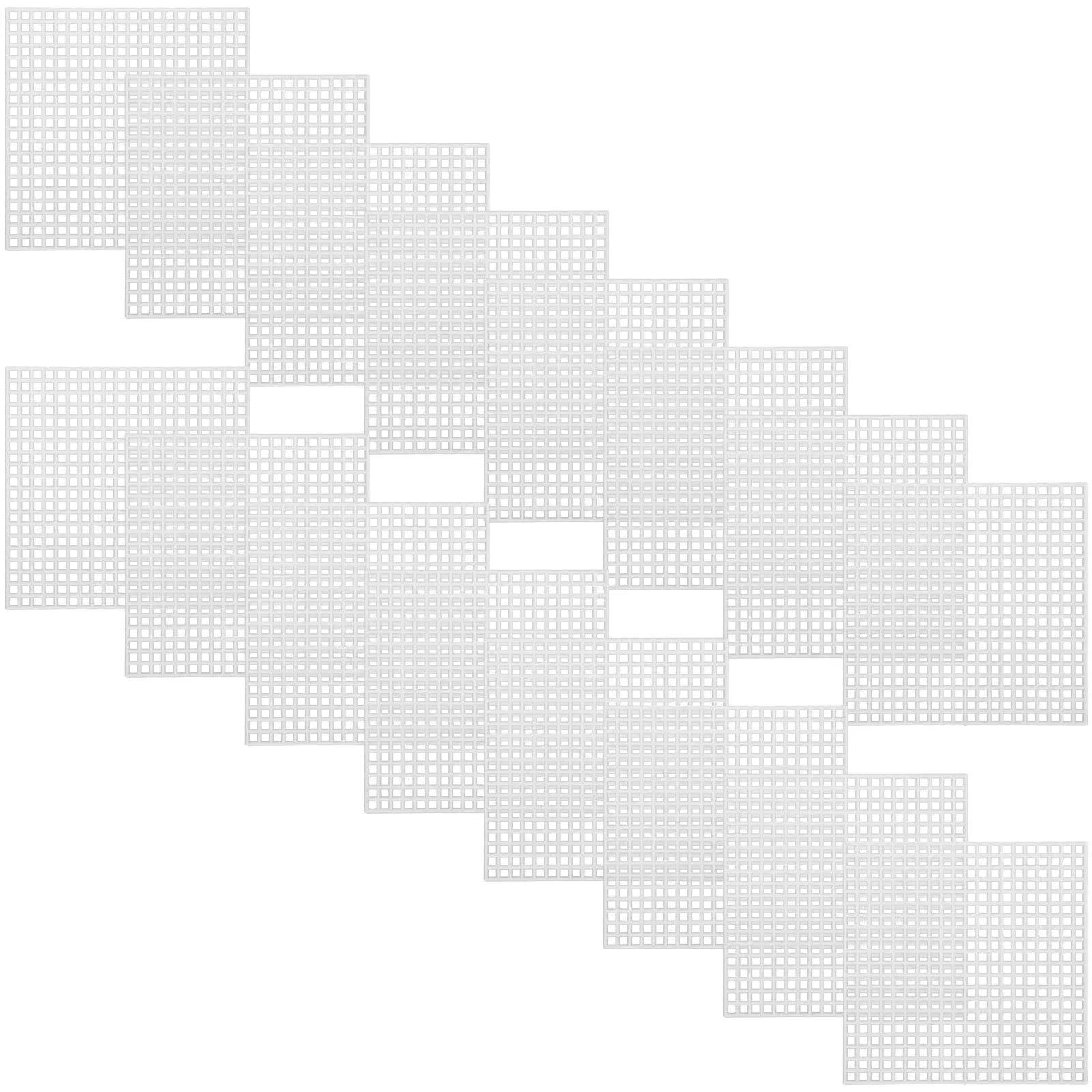 

40pcs Embroidery Mesh Sheet 8X8Cm 6 Count Plastic Canvas Sheets For Needlepoint Cross Stitch Bag Making Crafts Diy Projects Art