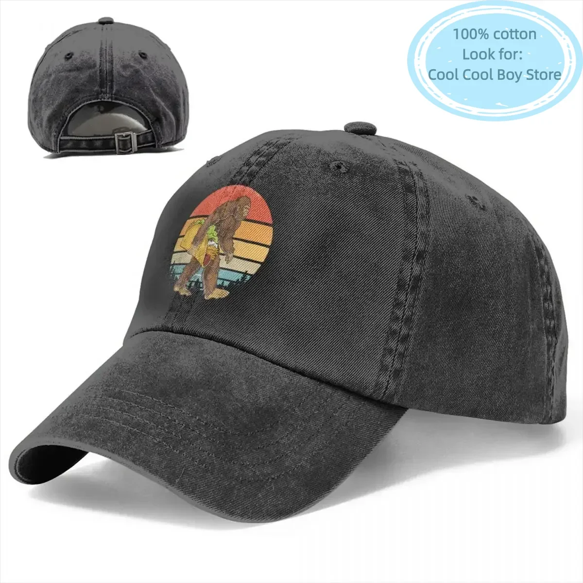 Bigfoot Sasquatch Multicolor Hat Peaked Men Women's Cowboy Cap Carrying Taco Funny Baseball Caps Personalized Visor Protect Hats