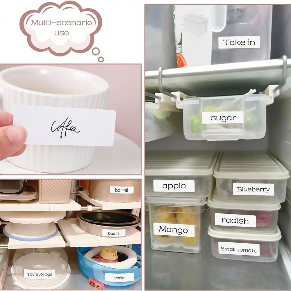 อุปกรณ์ทำครัวภาชนะบรรจุอาหารติดตู้เย็นกันน้ำลอกออกได้มีกาวในตัว1ม้วนสติ๊กเกอร์บาร์โค้ดติดในตู้เย็น