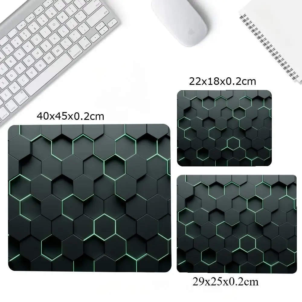 Geometric pattern 3D Mouse Pad Square Computer Office Game Table Mats Rubber Anti-slip HD Gaming Keyboard Mousepads Desktop Mat