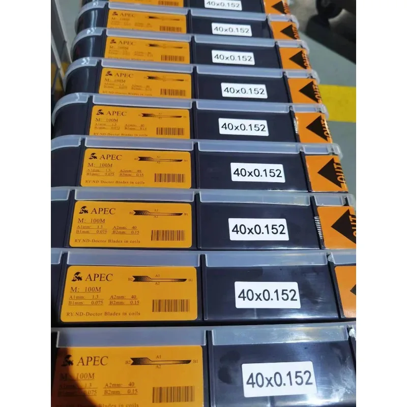 ماكينة ضغط النقش، ماكينة طباعة عالية السرعة، شفرة مكشطة سكين ذهبية مطلية باللون الأزرق APEC (قطعة واحدة)