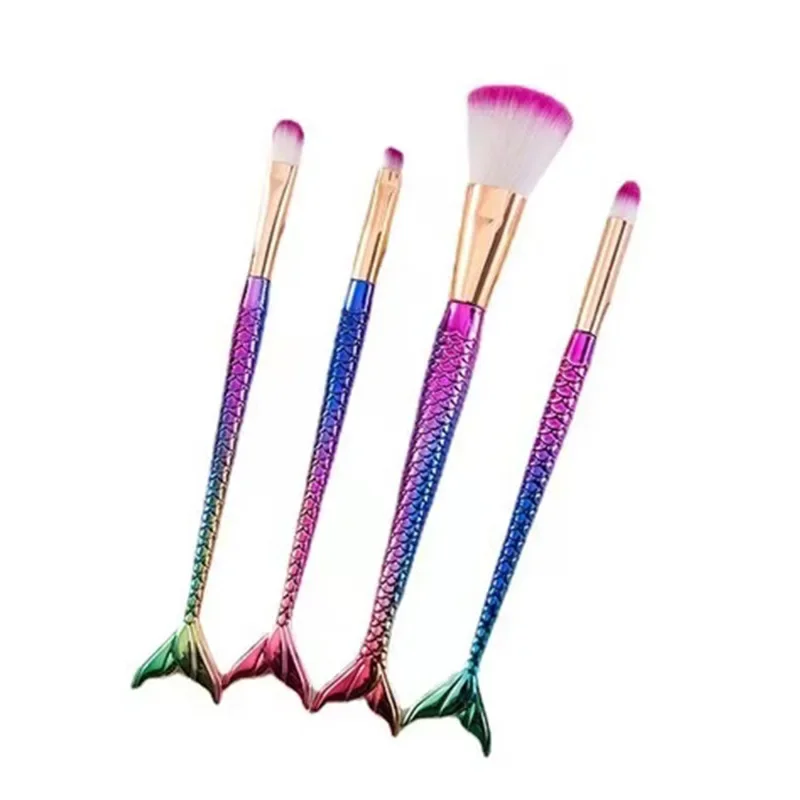 Mermaid Makeup Brushes Set Cosmetic Powder Eye Shadow Foundation Blush Brush Soft Beauty Make Up Tool Maquiagem 6 Color Gradient