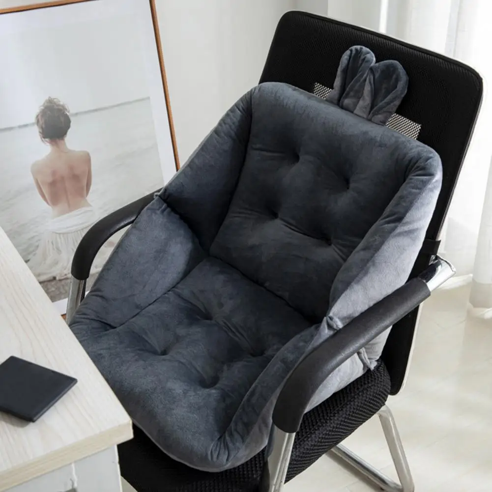 Stress Relief Cushion Soft Bunny Ear Decor Cushion with Back Support for Office Home Non-slip Chair Cushion for Car for Elderly
