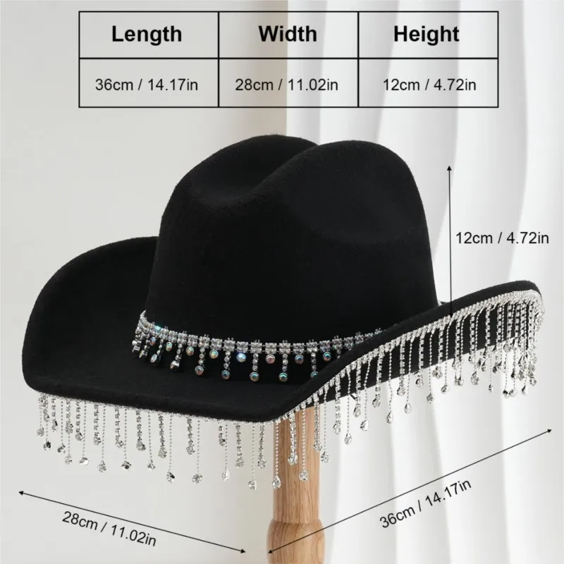 A water tassel bride's top hat gender-neutral style for party stages light luxury music festivals and balls