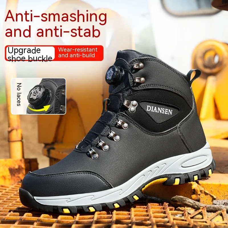 Waterproof Comfortable Puncture-proof Safety Boots Men Indestructible Steel Toe Work Boots Anti-smash Safety Shoes Biker Botas