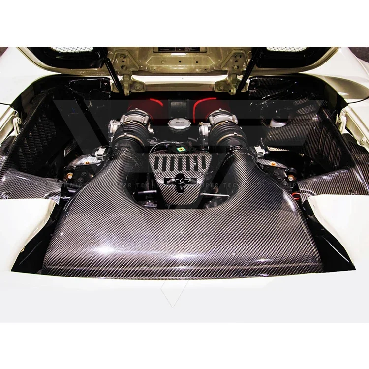 Carbon Fiber Engine Compartment Covers For Ferrari 458 Spider And Speciale 2011-2016