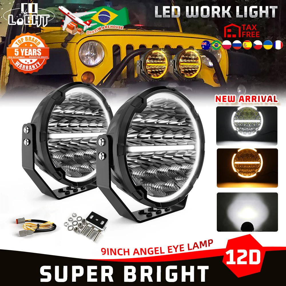 CO LIGHT New 9 Inch Round Offroad LED Driving Lights with DRL IP68 Spot Flood Combo Work Light for 4x4 Truck ATV UTV SUV 12V 24V