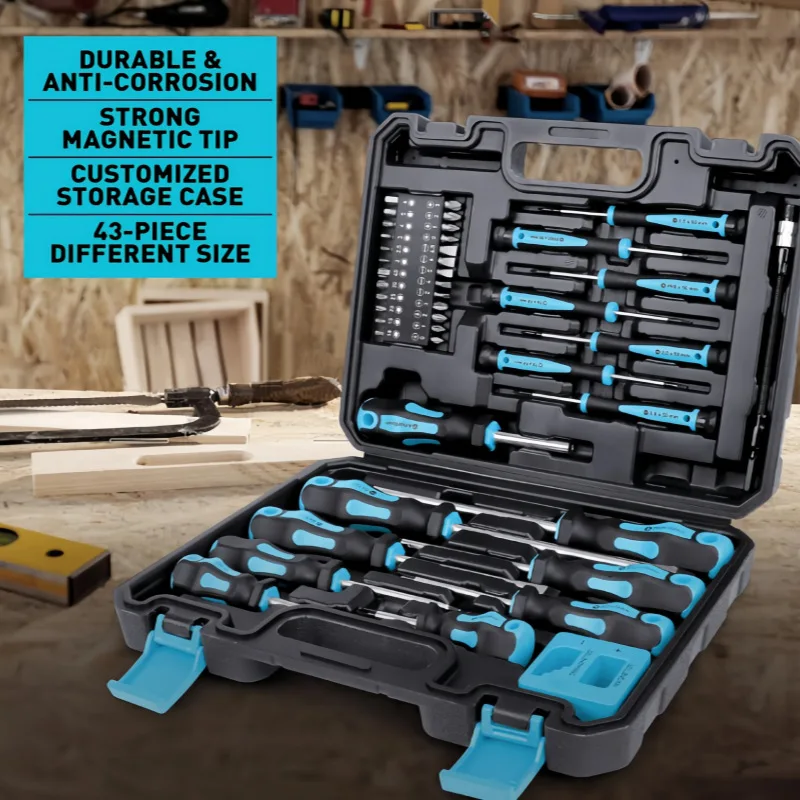 

Набор магнитных отверток из 43 предметов: крестовые, плоские, квадратные, Т-образные для ремонта и DIY