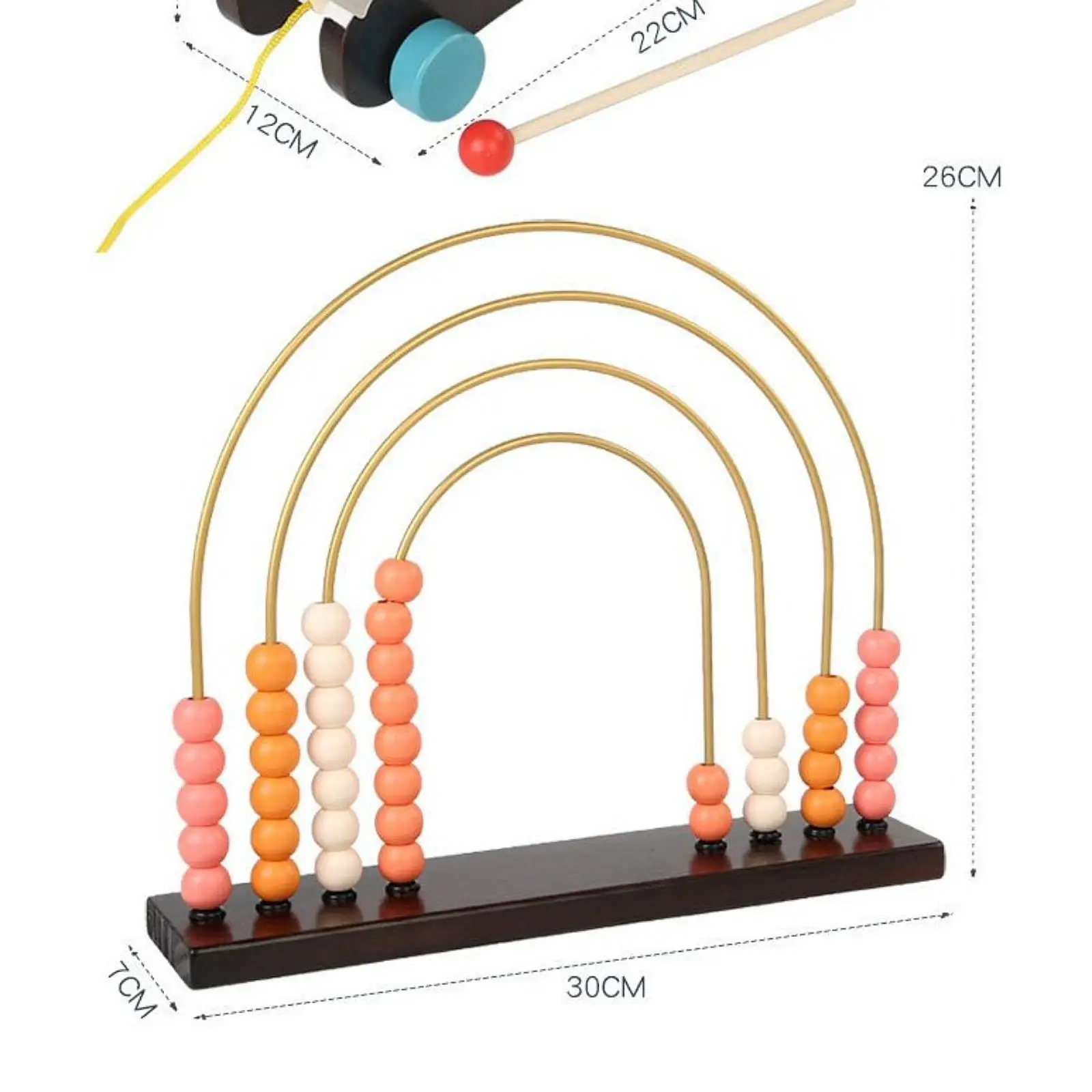 Rainbow Abacus ของเล่น Montessori ของเล่นไม้เพื่อการศึกษาพร้อมลูกปัดหลากสีคณิตศาสตร์เด็กวัยหัดเดินของเล่นสำหรับเด็กก่อนวัยเรียนของเล่น
