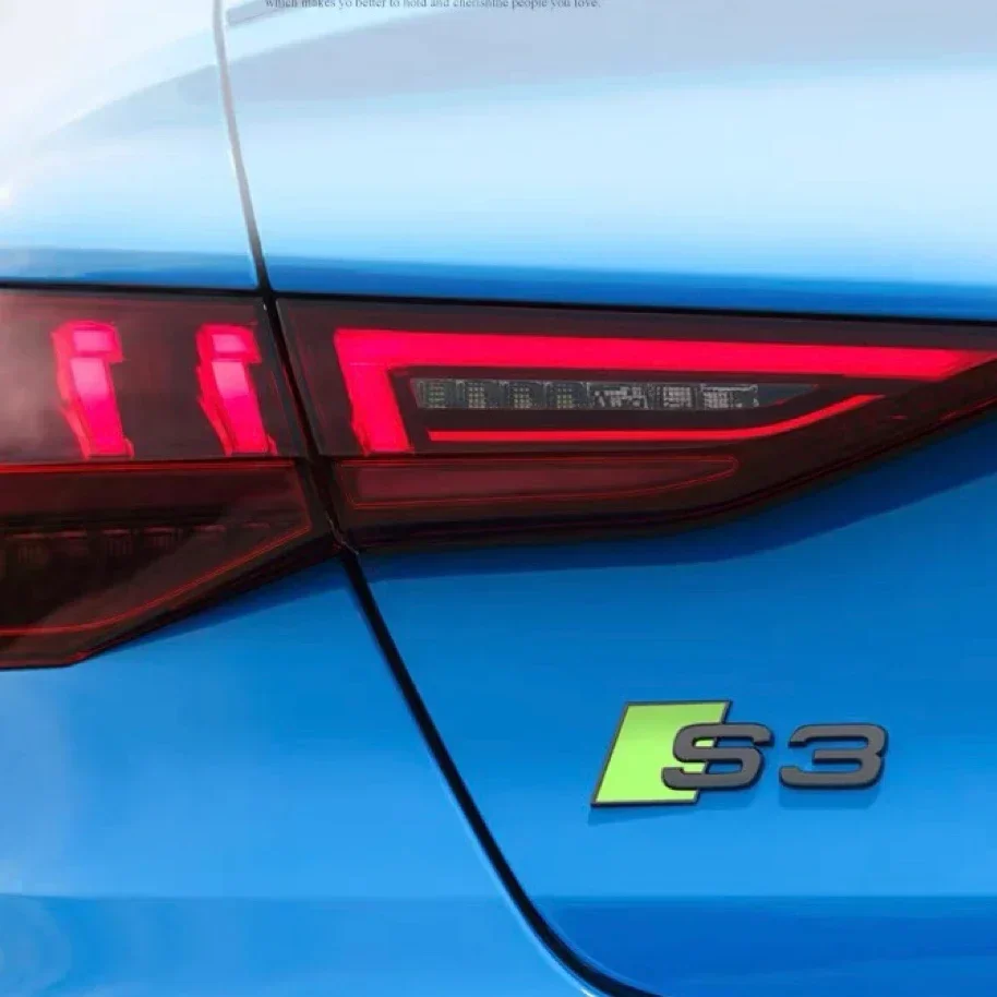 Audi New Car Body Rear Trunk ABS Badge Green S3 S4 S5 S6 S7 S8 Emblem Sticker Decor Accessories for A4 B8 B6 B9 B7 A3 8P 8L A6