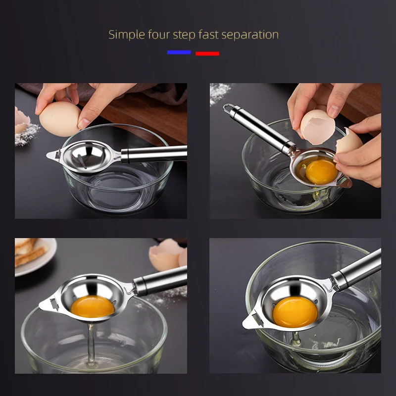 Egg White Separator Stainless Steel Tools Eggs Yolk Filter Gadgets Kitchen Accessories Separating Funnel Spoon Divider Utensils