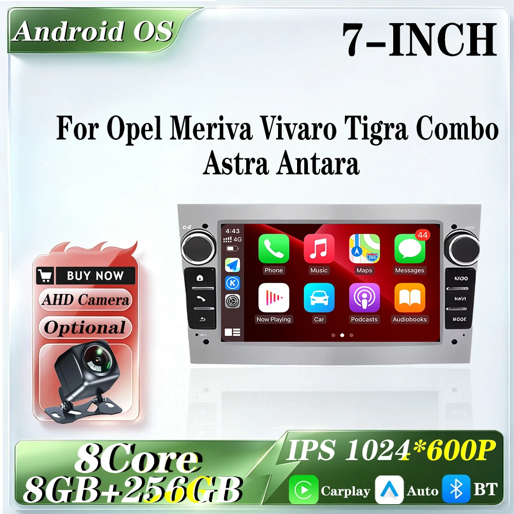 Android 16 QLED Multimedia Player for Opel Meriva Vivaro Tigra Combo Astra Antara GPS Navigation Wireless CarPlay WiFi 4G
