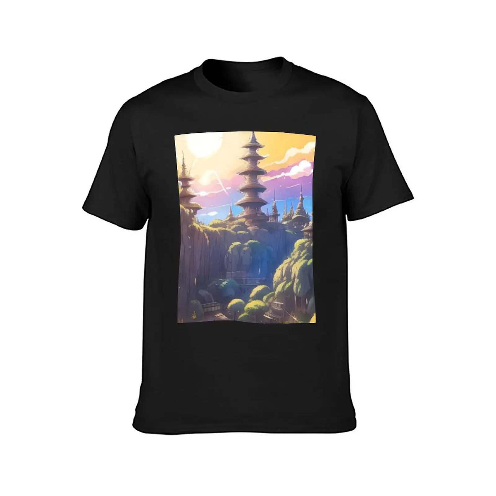 Enchanted Valley: A Magical, Mystical, Serene Landscape T-Shirt quick drying for a boy Men's clothing