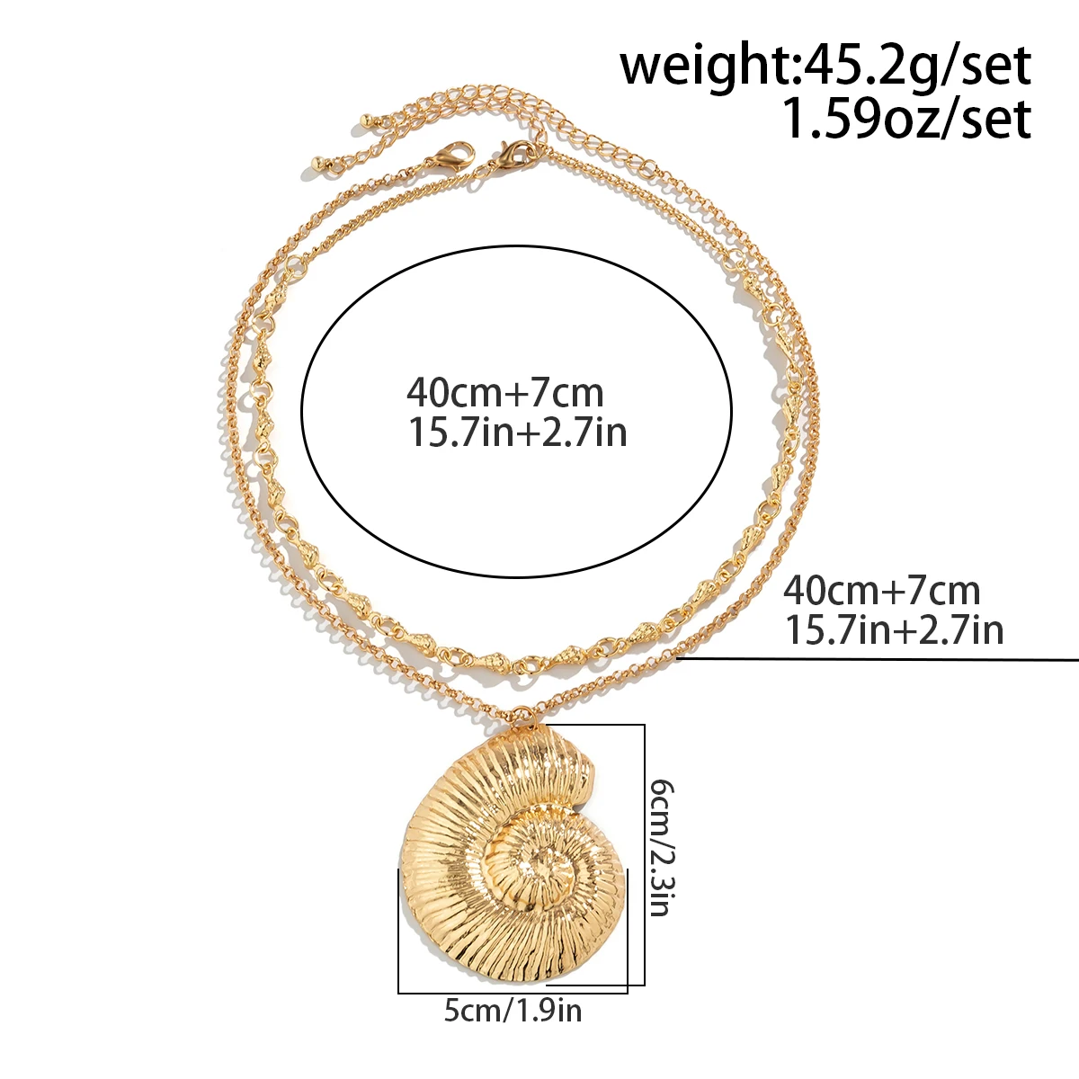 Exaggerated Big Snail Pendant Necklace for Women Trendy Hip Hop Large Accessories on the Neck 2023 Fashion Jewelry Female Gifts