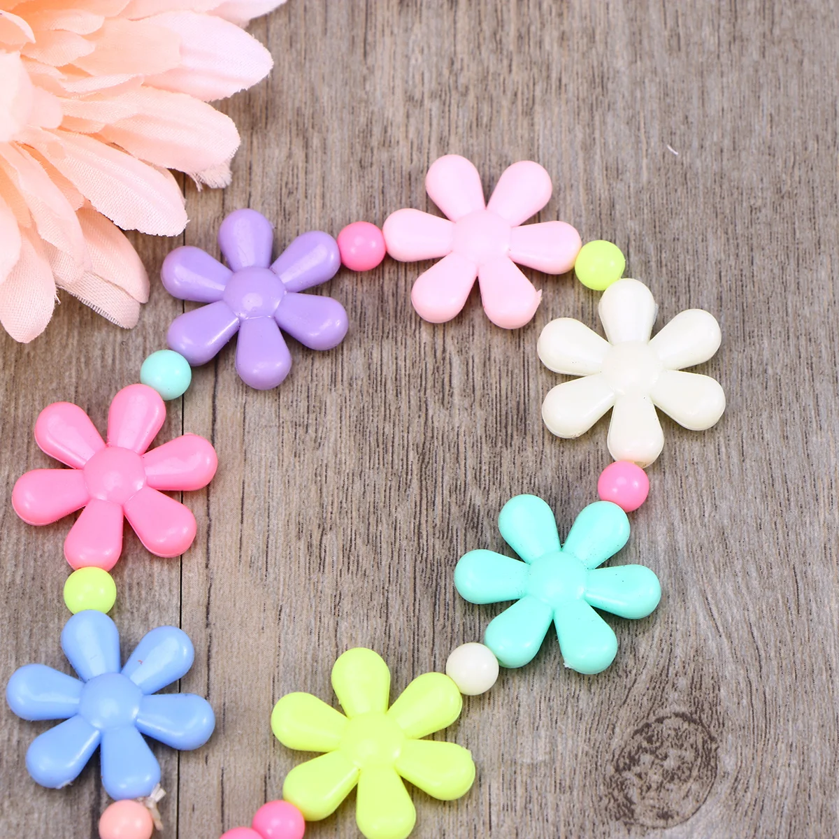 Яркие цвета, ожерелье с цветком для девочек