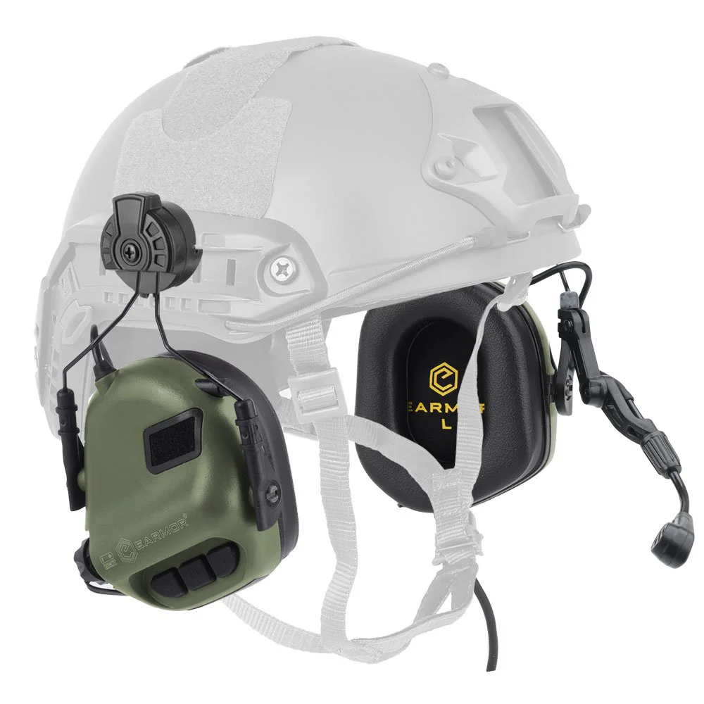 EARMOR M32H MOD3 Helmet Shooting Earmuffs Tactical Headset RAC Rail Adapter / Aerospace Communications Helmet Earmuffs