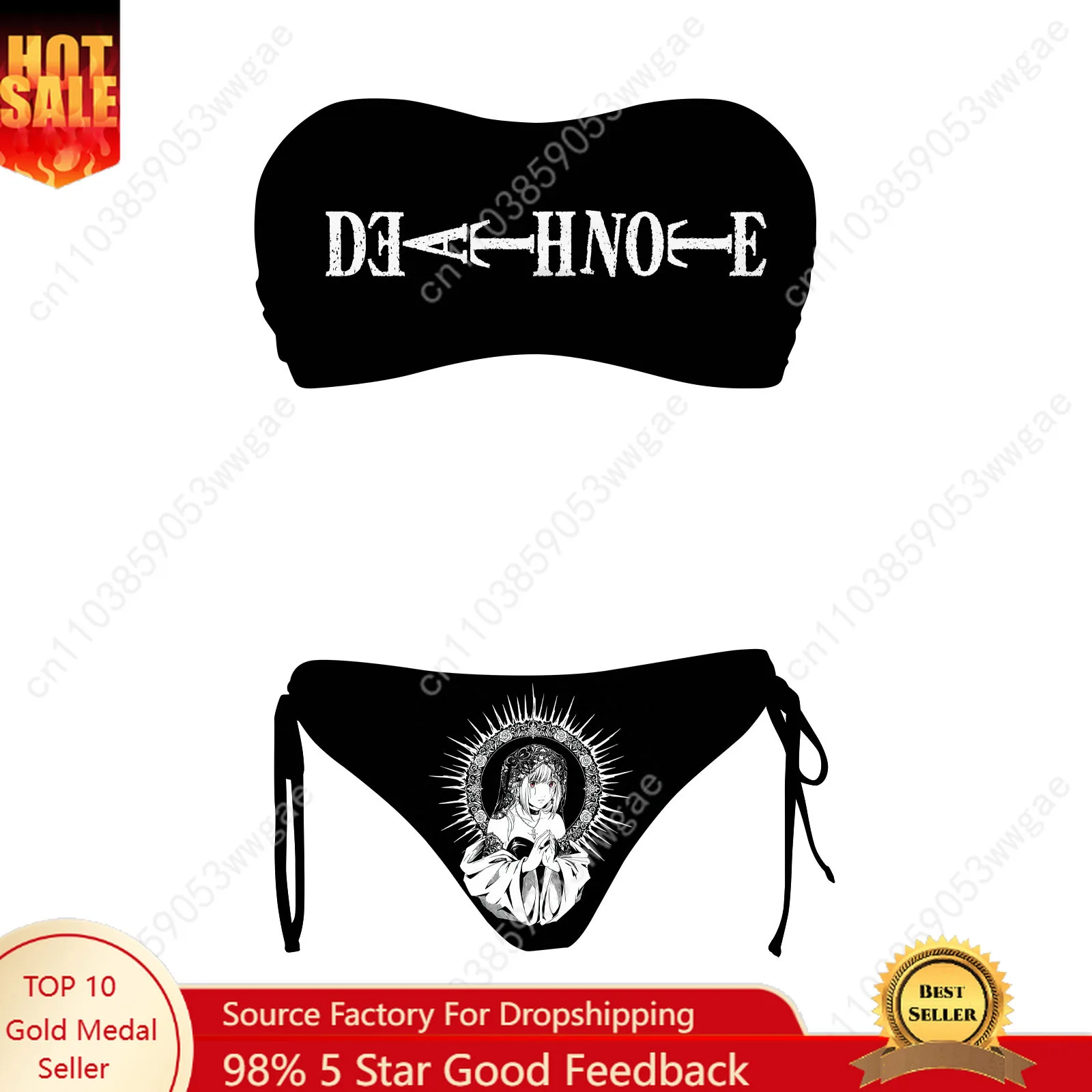 

Death Note Swimsuit Womens Drawstring Two Piece Set Bathing Suit Personalized Swimwear Pool Beach Bikini Customized Beachwears